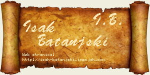Isak Batanjski vizit kartica